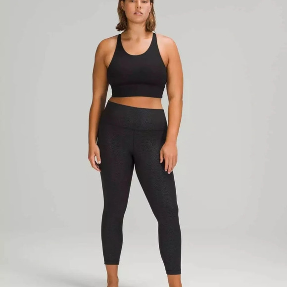 Lululemon Align High-Rise Aqueous Emboss Black Size 4 Nulu Leggings - Picture 1 of 7